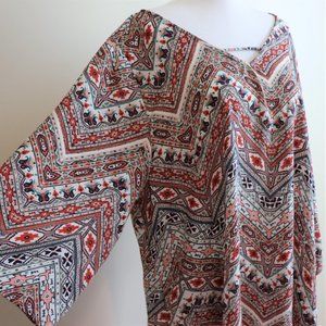 Torrid Strappy Back Aztec Flowy Blouse Plus Size